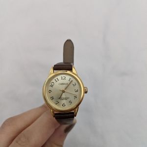 Vintage watch with leather band.